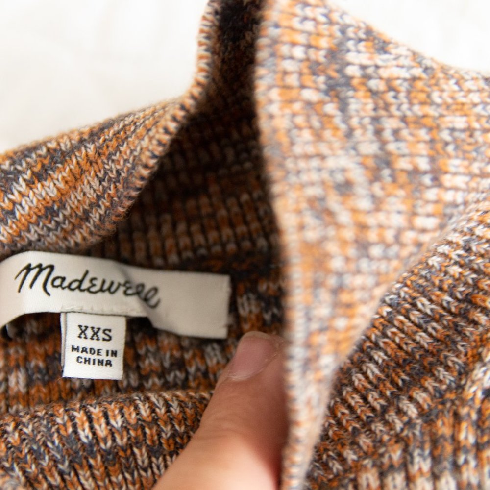 Madewell • Brown Marled Mock Neck Sweater Tank - Picture 4 of 6